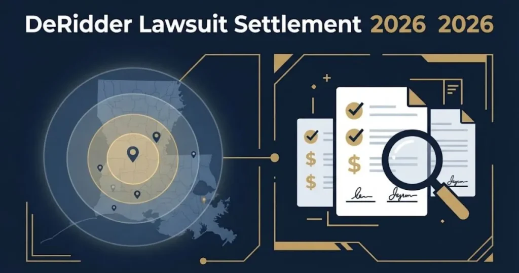 Clean diagram showing claim documents and eligibility maps for the deridder lawsuit settlement 2026 2026.