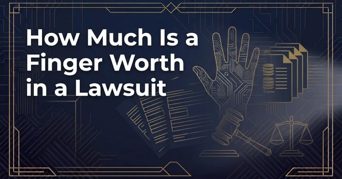 How much is a finger worth in a lawsuit hero banner with navy and gold legal theme