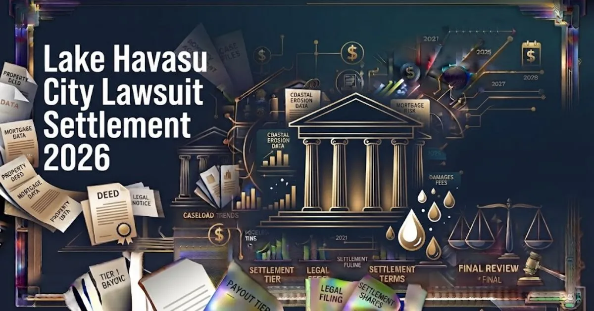Lake Havasu City lawsuit settlement 2026 hero banner with courthouse silhouette and navy blue background