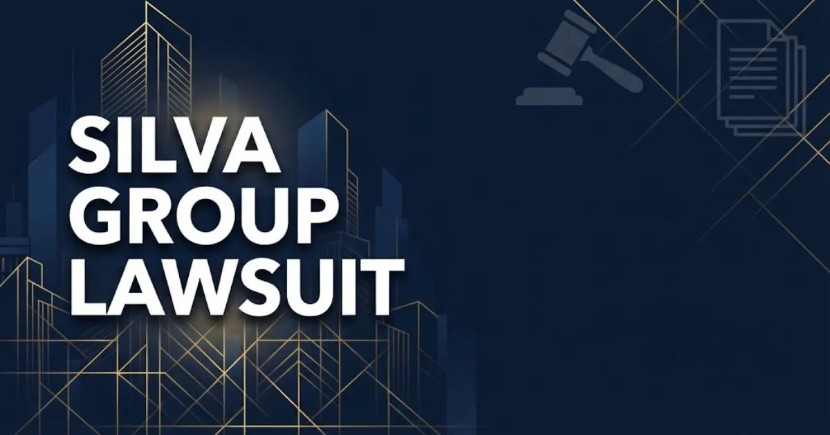Silva group lawsuit hero banner with legal and real estate theme in navy and gold