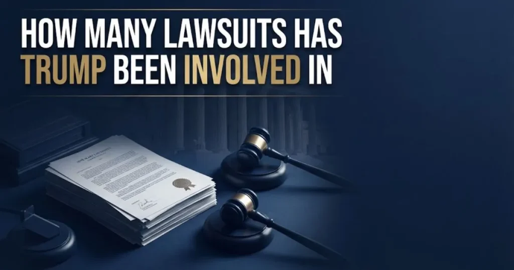 How many lawsuits has trump been involved in hero banner with legal documents and courthouse imagery