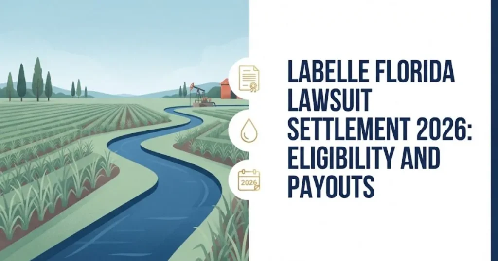 LaBelle Florida lawsuit settlement 2026 eligibility and payouts graphic with rural Florida landscape illustration