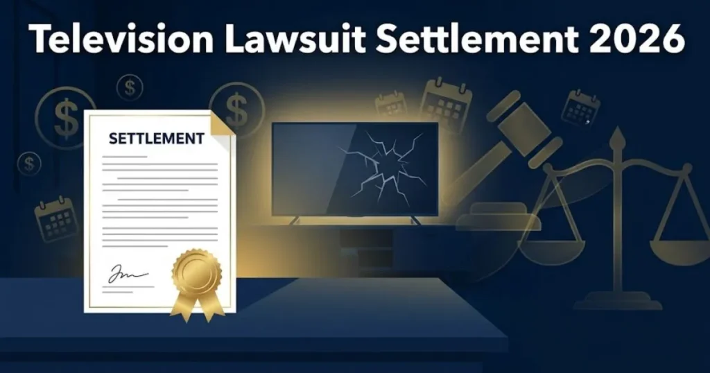 Television lawsuit settlement 2026 infographic showing eligibility and payout details