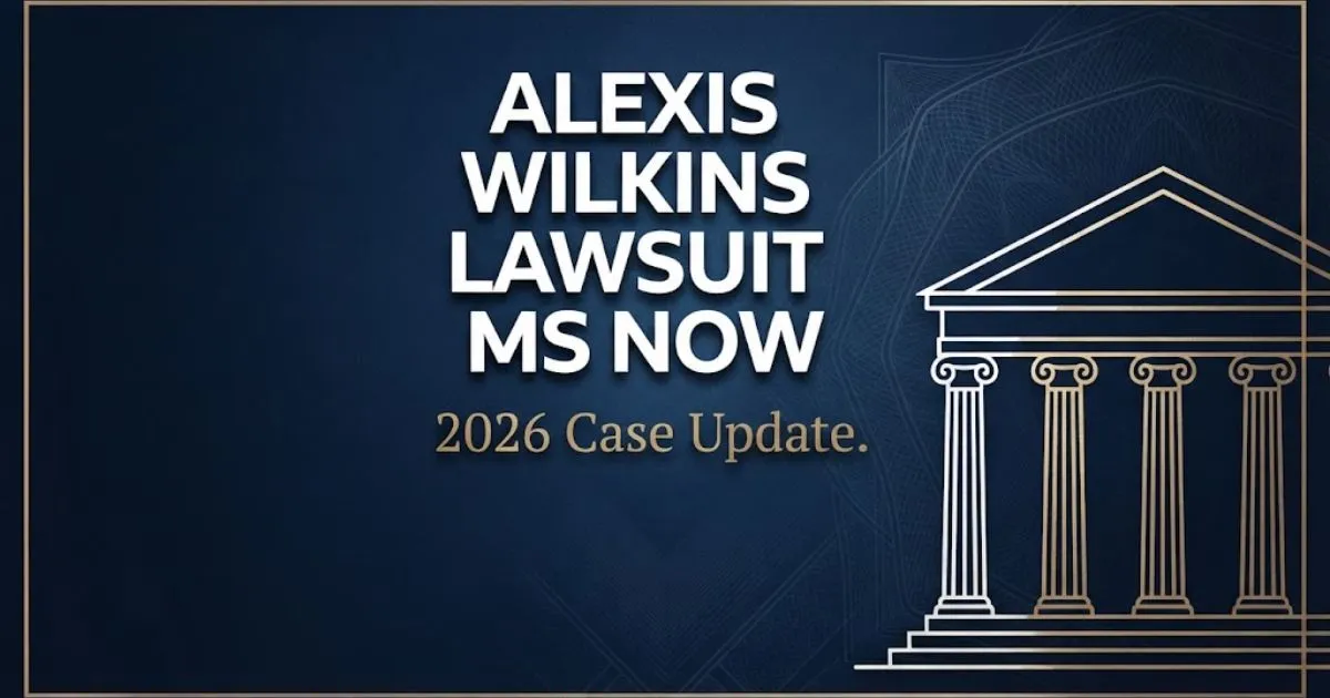 alexis wilkins lawsuit ms now 2026 case update banner with courthouse silhouette on navy background