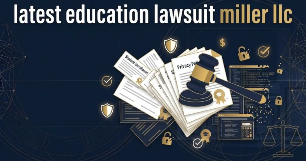 latest education lawsuit miller llc supporting image showing gavel on student documents with privacy shield icons
