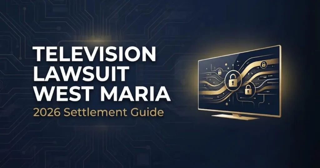 _television lawsuit west maria 2026 settlement guide hero banner with smart TV privacy illustration