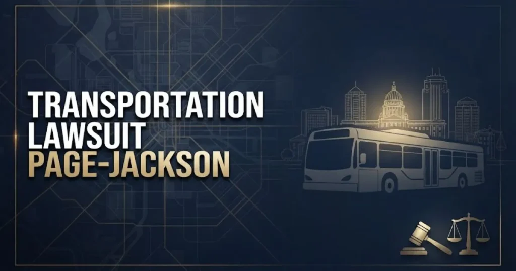 transportation lawsuit page-jackson hero banner with navy blue transit and legal theme design